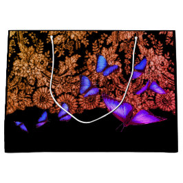 SCHWARZ MIT FLASCHE UND SCHALTFLÄCHE GROßE GESCHENKTÜTE