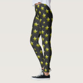 Schwarz mit gelben Sternen Leggings (Links)