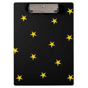 Schwarz mit gelben Sternen Zwischenablage Klemmbrett
