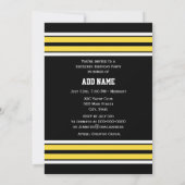 Schwarz mit gelben weißen Streifen Team Jersey Einladung (Rückseite)