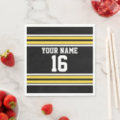 Schwarz mit gelben weißen Streifen Team Jersey Serviette (Beispiel)