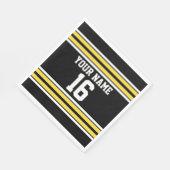 Schwarz mit gelben weißen Streifen Team Jersey Serviette (Ecke)