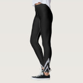 Schwarz mit Gemusterter Beilage bei Luftschellen Leggings (Links)