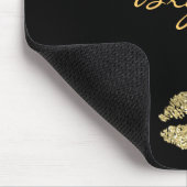 Schwarz mit Glitzer Kiss Lips Maus Pad Mousepad (Ecke)