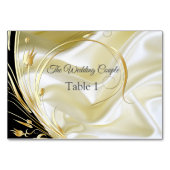 Schwarz mit Gold auf Champagner-Seidentafeln Tischnummer (Vorderseite)