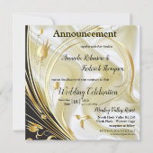 Schwarz mit Gold auf Champagner Silk Ankündigung (Vorderseite)