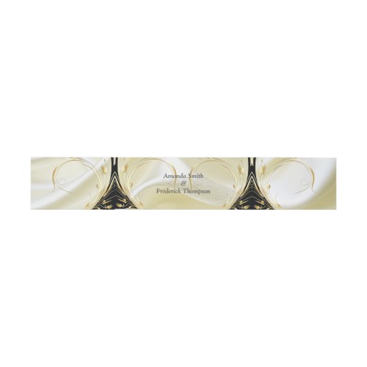 Schwarz mit Gold auf Champagner Silk Envelope Band (Flach)