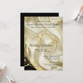 Schwarz mit Gold auf Champagner Silk Wedding Einladung
