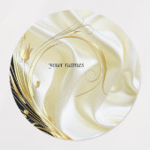 Schwarz mit Gold auf Champagnerseide Etiketten (Design 1)