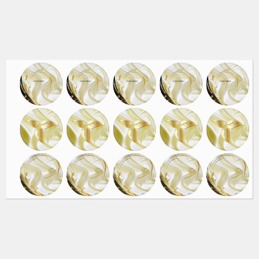 Schwarz mit Gold auf Champagnerseide Etiketten (Blatt)