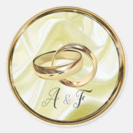 Schwarz mit Gold auf Champagnerseide Runder Aufkleber