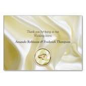 Schwarz mit Gold auf Champagnerseide Tischnummer (Rückseite)