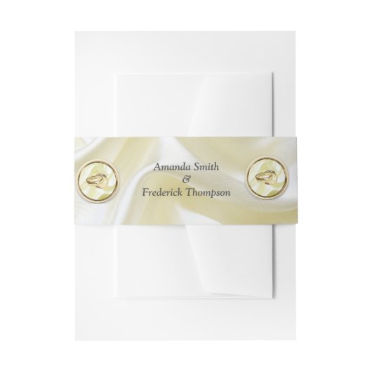 Schwarz mit Gold auf Seidenstruktur Einladungsbanderole (Vorderseite Beispiel)