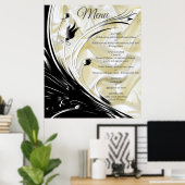 Schwarz mit Gold auf Seidenstruktur Poster (Heimbüro)