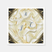 Schwarz mit Gold auf Seidenstruktur Serviette (Vorderseite)