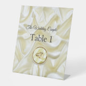 Schwarz mit Gold auf Seidenstruktur Sockelschild (Vorderseite)