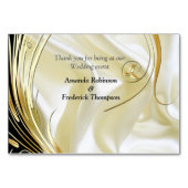 Schwarz mit Gold auf Seidenstruktur Tischnummer (Rückseite)