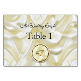 Schwarz mit Gold auf Seidenstruktur Tischnummer