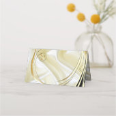 Schwarz mit Gold auf Silberstruktur Platzkarte (Rückseite)