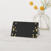 Schwarz mit Gold Confetti Platzkarte (Rückseite)