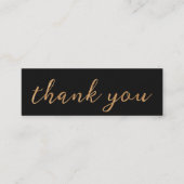 Schwarz mit Gold Danke Business Card Mini Visitenkarte (Vorderseite)