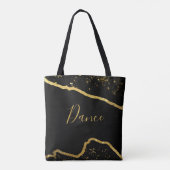 Schwarz mit Gold Glitzer Dance Tasche (Rückseite)