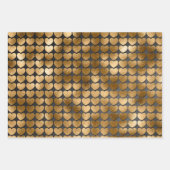 Schwarz mit Gold Herz Valentins Geschenkpapier Set (Vorderseite)