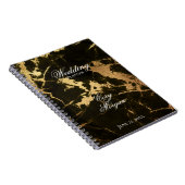 Schwarz mit Gold Marbling Wedding Planner Notebook Notizblock (Rechte Seite)