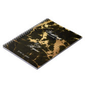 Schwarz mit Gold Marbling Wedding Planner Notebook Notizblock (Linke Seite)