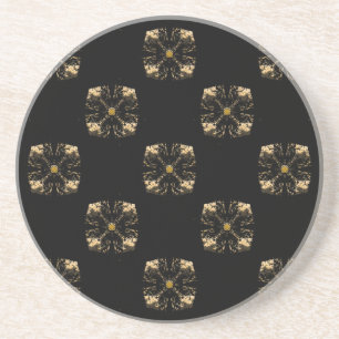 Schwarz mit Gold-Square-Akzenten Getränkeuntersetzer