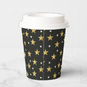 Schwarz mit Gold Stars Neue Jahre Papier-Cups Pappbecher (Rechts)