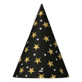 Schwarz mit Gold Stars Party Hat Partyhütchen (Links)