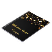 Schwarz mit goldenem Stern Familienrezepte Noteboo Notizblock (Linke Seite)
