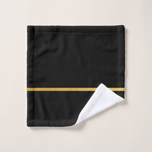 Schwarz mit goldenem Streifen Waschlappen (Waschlappen)