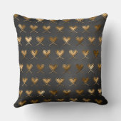 Schwarz mit goldenen Herzen Kissen (Rückseite)