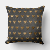 Schwarz mit goldenen Herzen Kissen (Vorderseite)
