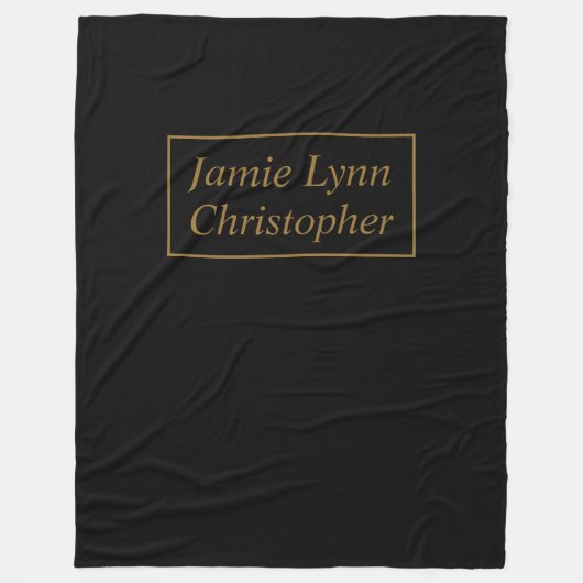 Schwarz mit goldenen Paaren heißt Fleece Blanket (Vorderseite)