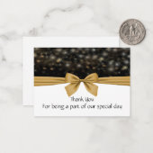 Schwarz mit goldener Ribbon Danke an Ihre Karten (Vorderseite/Rückseite Beispiel)