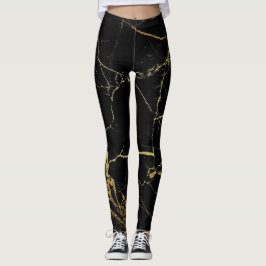Schwarz mit goldfarbenen Leggings