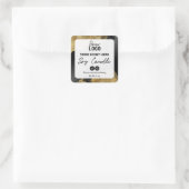 Schwarz mit goldfarbenen Sojakandellern Quadratischer Aufkleber (Tasche)