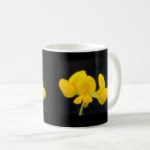 Schwarz mit goldgelber Lotus-Tasse Kaffeetasse (VorderseiteRechts)
