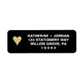 Schwarz mit Goldherz-Hochzeit (Vorne)