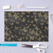 SCHWARZ MIT GOLDSCHALTFLÄDEN SEIDENPAPIER (Handwerk)