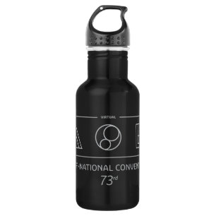 Schwarz mit grauem dekonstruiertem Logo Edelstahlflasche