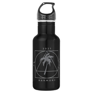 Schwarz mit grauem Logo Wasserflasche