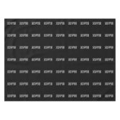 Schwarz mit grauem Text auf schwarzer, solider Far Tischdecke (Vorderseite (Horizontal))