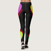 Schwarz mit großen Formen und Farben Leggings (Rückseite)