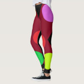 Schwarz mit großen Formen und Farben Leggings (Links)