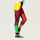 Schwarz mit großen Formen und Farben Leggings (Rechts)