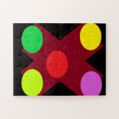 Schwarz mit großen Formen und Farben Puzzle (Horizontal)